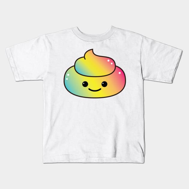 Cute Poop Smiley Kids T-Shirt by designgoodstore_2